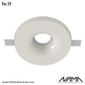 NAMA Fos19 trimless plaster recessed round for Ø50mm LED