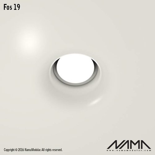 NAMA Fos19 trimless plaster recessed round for Ø50mm LED