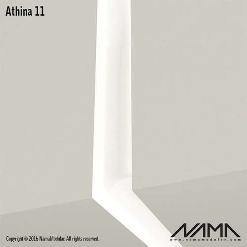 NAMA Athina 11 modulair trimless buitenliggend hoekstuk wand-plafond ledstrip links