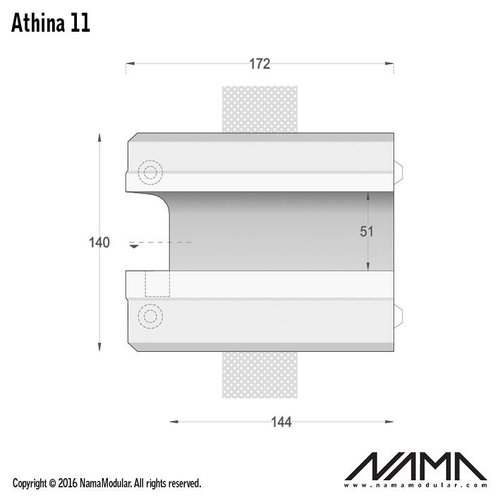 NAMA Athina 11 trimless left outer wall-ceiling corner piece