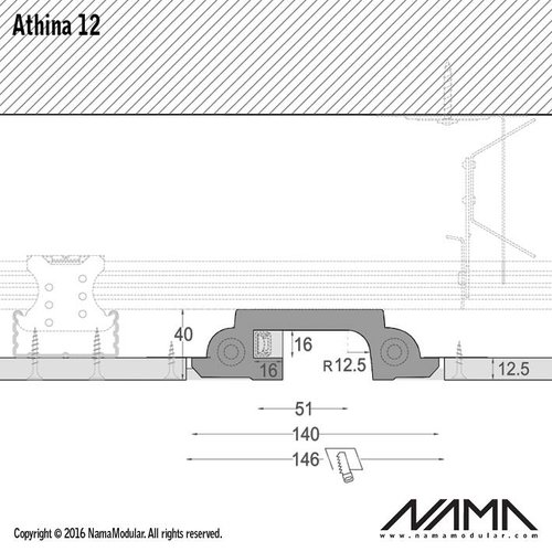 NAMA Athina 12 modulair trimless buitenliggend hoekstuk wand-plafond ledstrip rechts