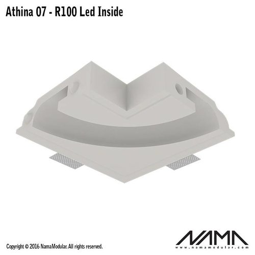 NAMA Athina 07-IN trimless bocht R100, leds binnenzijde