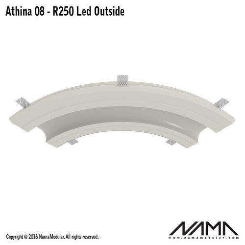 NAMA Athina 08-OUT trimless bocht R250, leds buitenzijde