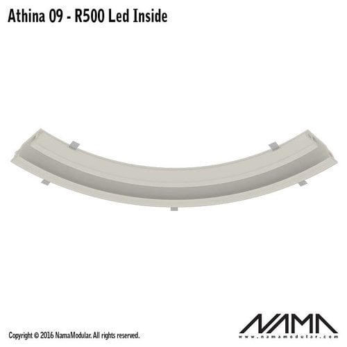 NAMA Athina 09-IN trimless bocht R500, leds aan binnenzijde