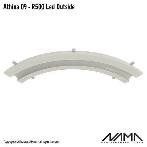 NAMA Athina 09-OUT trimless bocht R500, leds aan buitenzijde