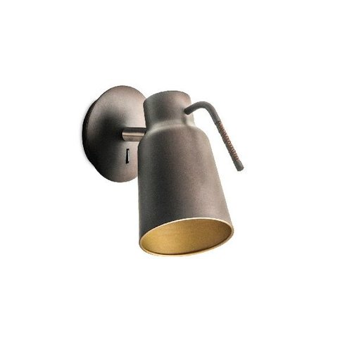 Leds-C4 Funk wall lamp brown/gold adjustable E-27