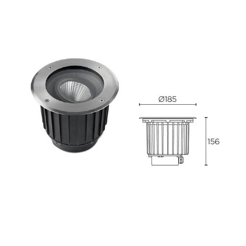 Leds-C4 Gea COB Led ground spot 16Watt orientable stainless steel 1638lm