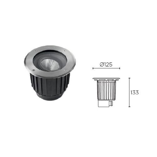 Leds-C4 Gea COB Led ground recessed 9Watt adjustable RVS  831lm