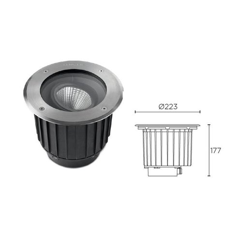 Leds-C4 Gea COB Led ground spot 23Watt adjustable stainless steel 2317lm