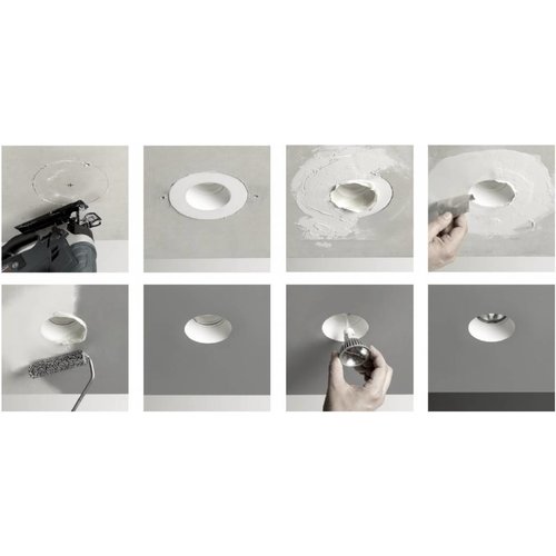 Leds-C4 GES square fixed trimless plaster recessed spot for MR16-GU5.3