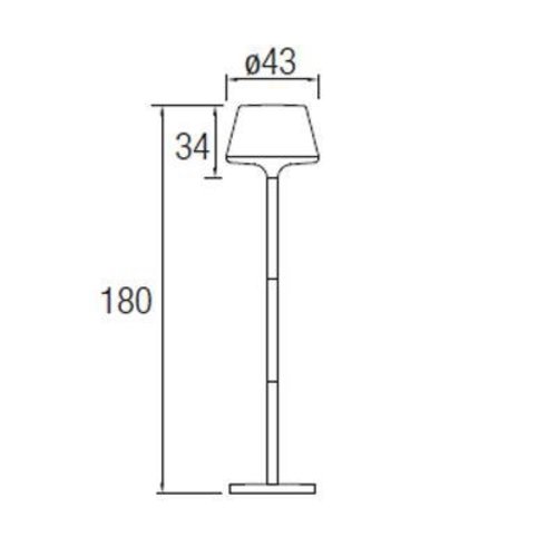 Leds-C4 Moonlight standing outdoor lamp 180cm antracite E-27