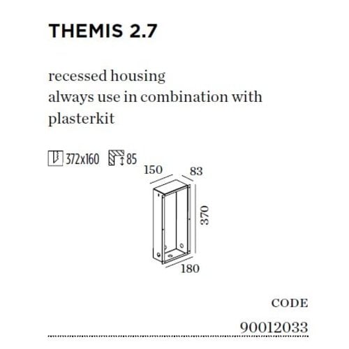 Wever-Ducre Muurinbouwbox (Recessed housing) voor Themis 2.7