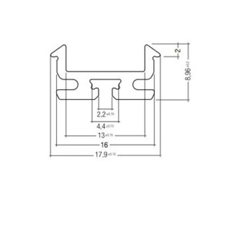 Alupro Z201-2 alu ledprofiel 200cm