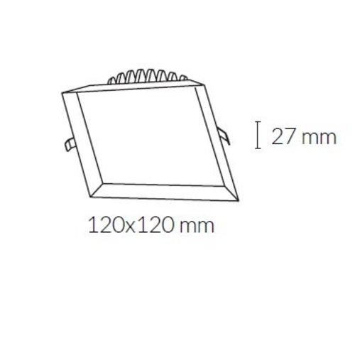 Kohl  Miranda Square led downlight 8-22Watt wit IP44