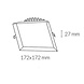 Kohl Miranda Square led downlight 8-22Watt wit IP44 Kohl Miranda Square led downlight 8-22Watt wit IP44