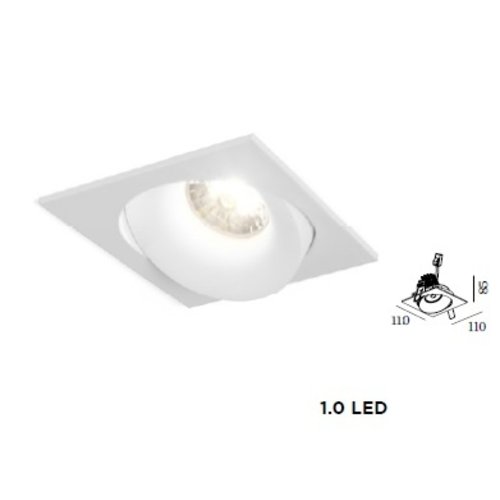 Wever-Ducre Ron 1.0 Led dimbare inbouwspot 7-10W richtbaar in wit, zwart en alu grijs