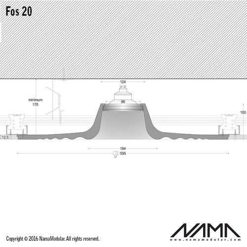 NAMA Fos20 trimless plaster recessed spot round for Ø111mm LED