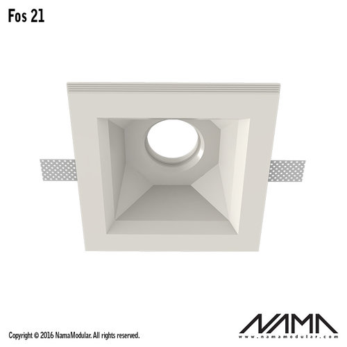 NAMA Fos 21 trimless gips inbouwspot verdiept vierkant voor Ø50mm led