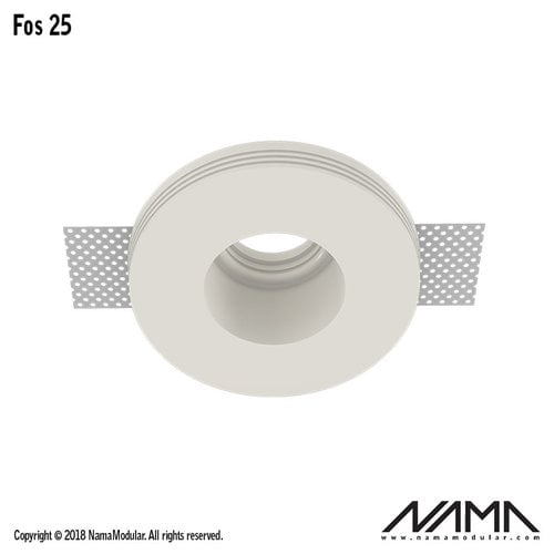 NAMA Fos25 trimless plaster recessed round Ø35mm LED
