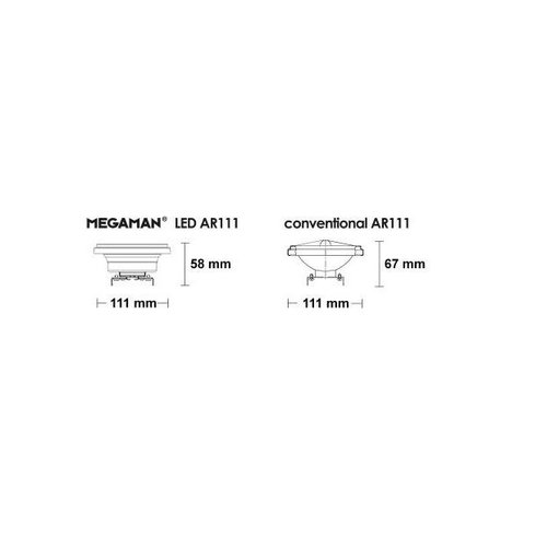 Megaman MM10018 AR111 G53 350mA-12W(=75W)24/45gr Dim to Warm CRI97