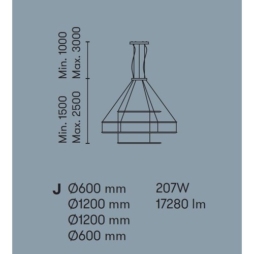 Leds-C4 Circular Chandelier 4-ring Ø600-1200-1200-600 mm