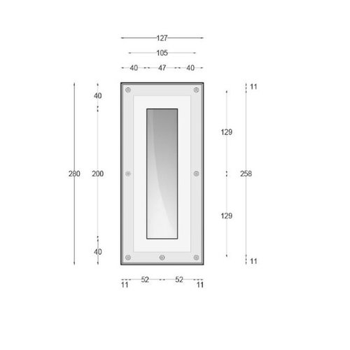 NAMA Ray20 trimless plaster led wall recessed rectangular MR11-GU10 / G4