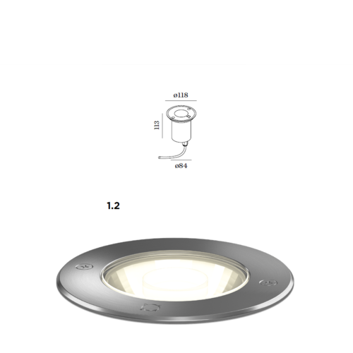 Wever-Ducre MAP outdoor recessed spotlight stainless steel, 3000K dimmable