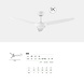 Leds-C4 Lodos Ø1304mm wit met 14,7W-2700K led verlichting en afstandsbediening Leds-C4 Lodos Ø1304mm wit met 14,7W-2700K led verlichting en afstandsbediening