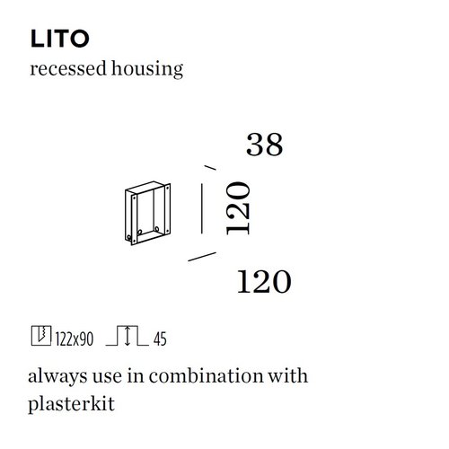 Wever-Ducre Recessed housing voor Lito (massieve muur)