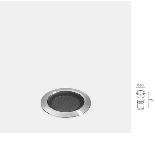 Leds-C4 ios ground led recessed spot 2W-3000K stainless steel 24-48Volt