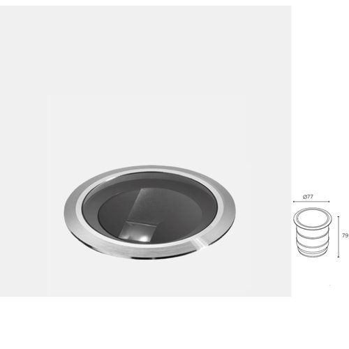 Leds-C4 ios grond Ø 77mm led inbouwspot 5,8W-3000K RVS 24-48Volt