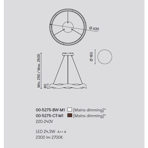 Leds-C4 Hello led hanglamp roest bruin 630mm