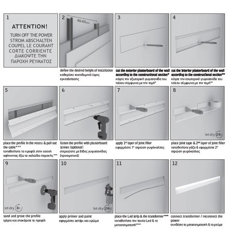 NAMA Zone 60 trimless indirect schijnend Led gips profiel 150cm