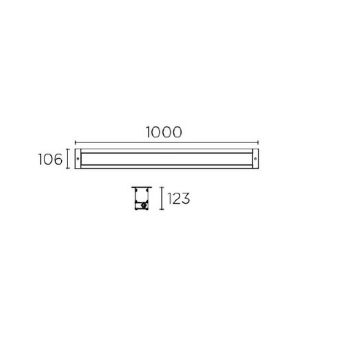 Leds-C4 Convert oudoor recessed wall washer 40,7W length 100cm in 3000-4000K