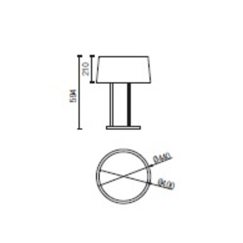 Leds-C4 Premium tafellamp 3 x E-27 hoog 594mm, Ø440mm in goud of koper