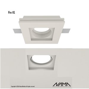 NAMA Fos01 trimless plaster recessed spot square GU10