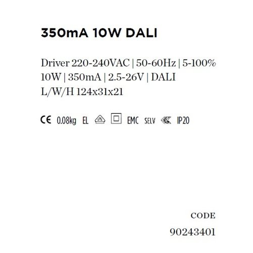 Wever-Ducre Driver 350mA-10Watt 1-10Volt  dimmable