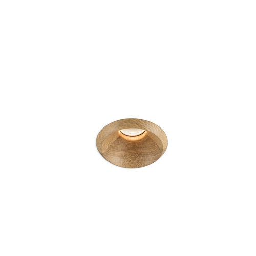 Leds-C4 Play Raw Oak round fixed GU10 recessed downlight