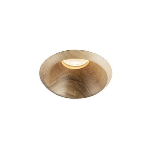 Leds-C4 Play Raw Walnut round fixed GU10 recessed downlight