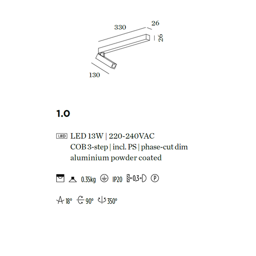 Wever-Ducre Mick 1.0 ceiling surface 14Watt dimbaar in 2 kleuren