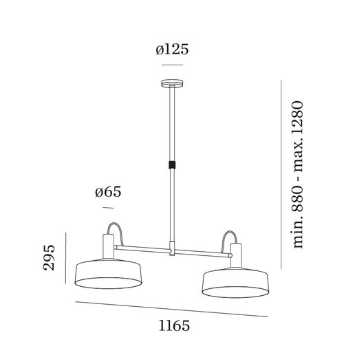 Wever-Ducre Roomor 2.0 E-27 pendellamp met Shade 3.0