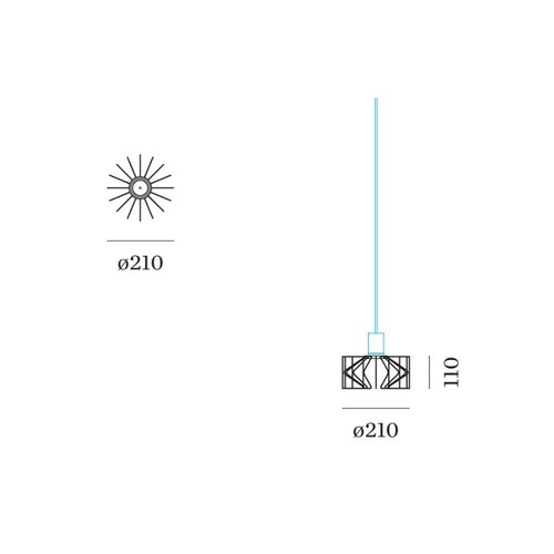 Wever-Ducre Wiro 2.0 hanglamp Ø210mm led E-27 in zwart