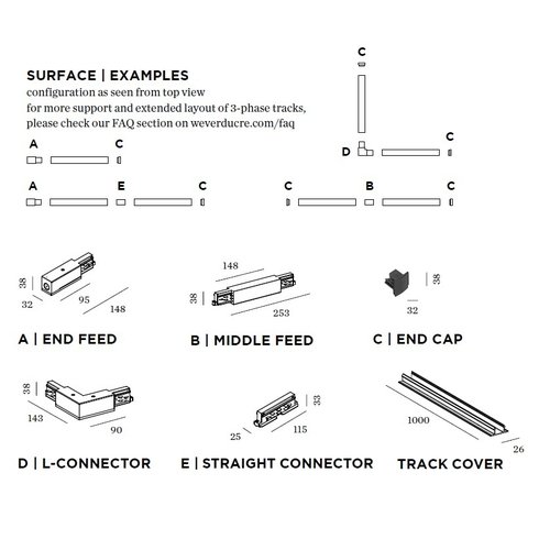 Wever-Ducre L-Connector 3-fase (hoekstuk)