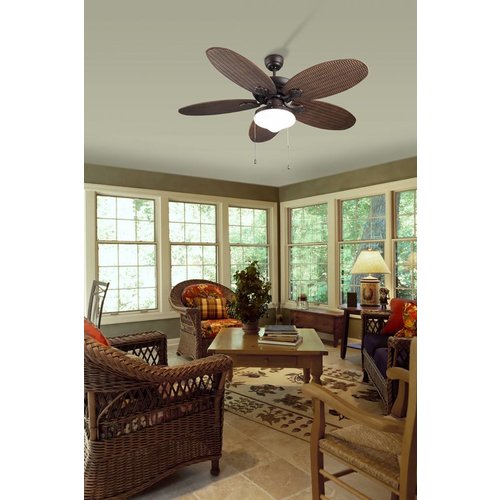 Forlight - Leds C4 Phuket ceiling fan white with naturel rattan with optional lighting