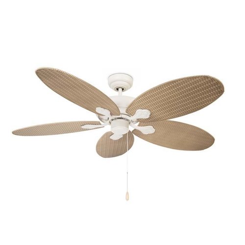 Forlight - Leds C4 Phuket ceiling fan white with naturel rattan with optional lighting