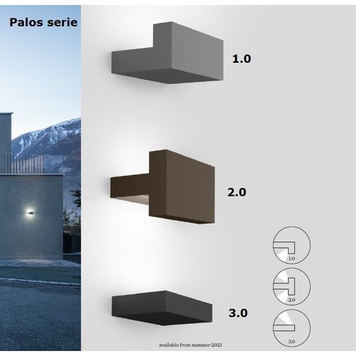Wever-Ducre Palos 1.0 outdoor opbouw led wandarmatuur 9,5Watt dimbaar