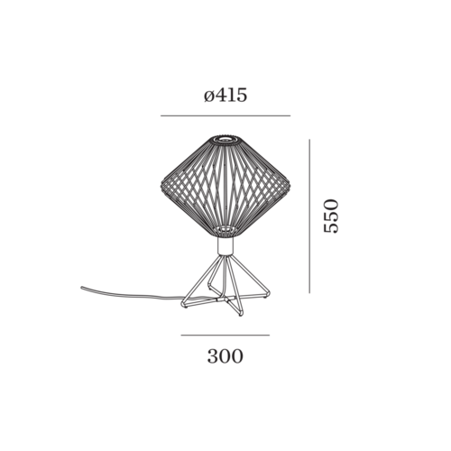 Wever-Ducre Wiro table 1.0 Diamond 550mm with cord dimmer