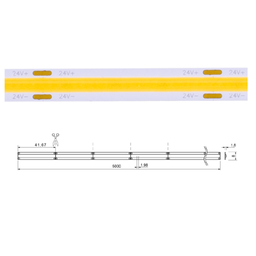 DL COB flexible ledstrip 24V-9,6Watt 500cm