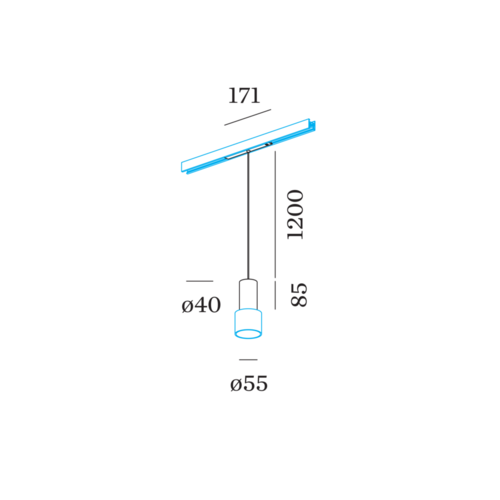 Wever-Ducre ODREY ON STREX TRACK 1.0 LED, Shade (kap) niet inbegrepen