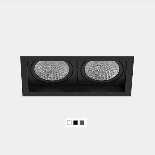 Leds-C4 Multidir Evo Big Double trim LED 2x23.1Watt recessed spot in white, black or alu gray